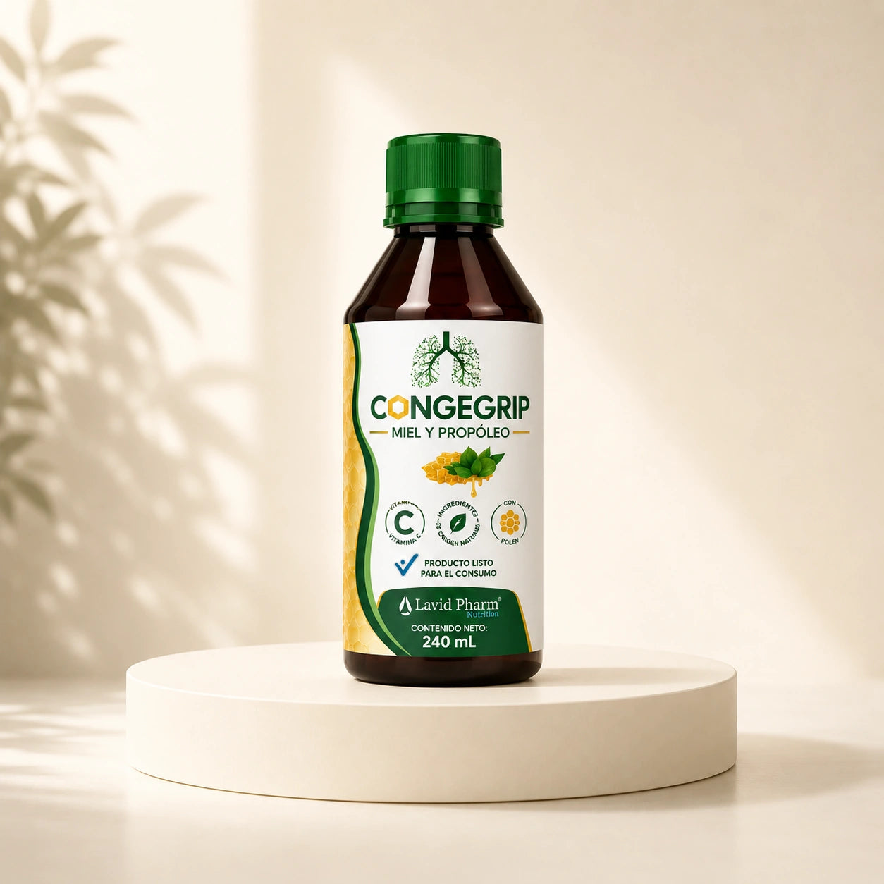 CONGEGRIP® Lavid Pharm Nutrition bebida funcional con propóleo, polen, vitamina C y zinc