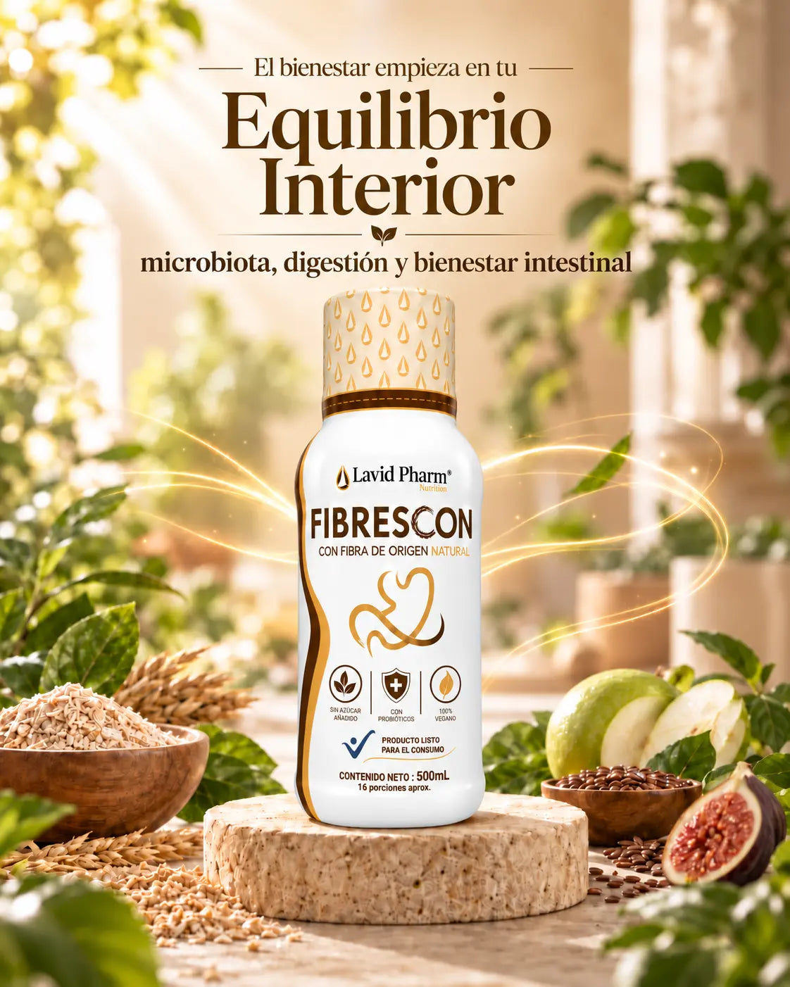 Línea Gastrointestinal de Lavid Pharm con Fibrescon para microbiota, digestión y bienestar intestinal