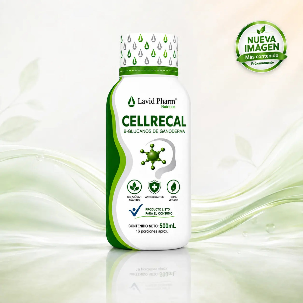 CELLRECAL | Bebida Funcional con B-Glucanos de Ganoderma y Complejo B – 500 ml