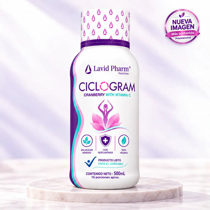 Ciclogram bebida funcional con cranberry, vitamina C e isoflavonas de soya x 500 ml.