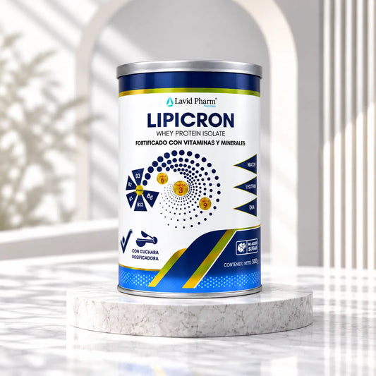 Lipicron Lavid Pharm 500 g proteína whey isolate fortificada con vitaminas, minerales y omega 3, 6 y 9