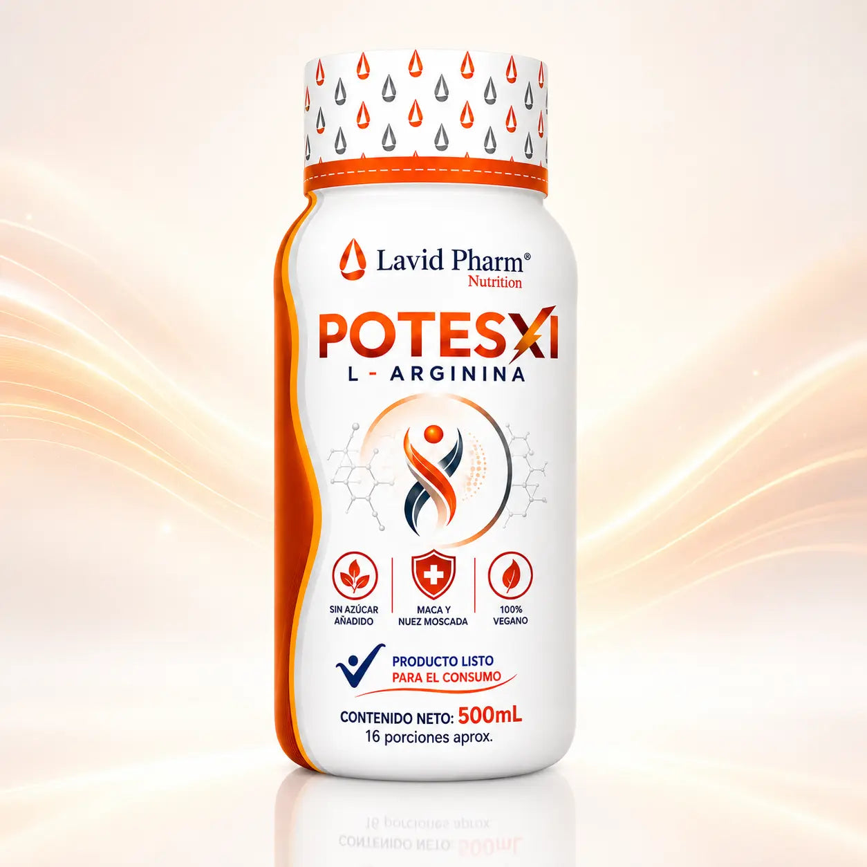 POTESXI L-Arginina 500 mL bebida funcional con maca y nuez moscada