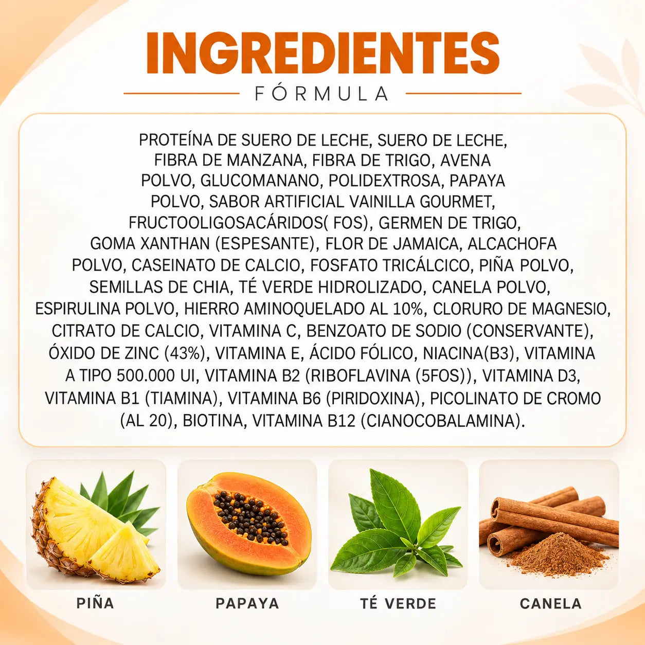 Diforgras | Proteína Whey con Fibra, Picolinato de Cromo, Piña y Papaya – 500 g