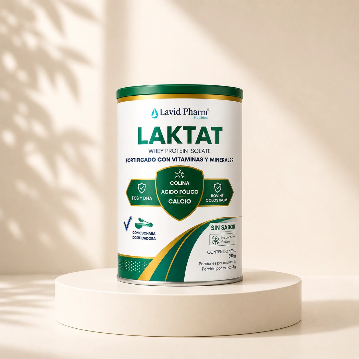 LAKTAT® Lavid Pharm Nutrition proteína de suero lácteo con prebióticos FOS, probióticos y DHA